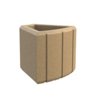 Jardinière Heba en polyéthylène moyenne densité (MDPE) 100 % recyclable - anti-U.V., anti-graffitis, sans entretien - 50 cm, 200 cm, courbe 45°_5