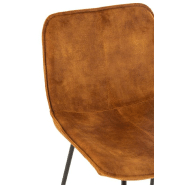 Chaise de bar Ratri - Velours ocre, piètement métal noir - Gamme avec tabourets assortis_5