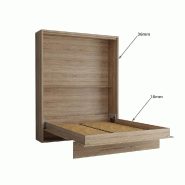 Armoire lit escamotable Mykonos - Chêne naturel - Couchage 160x200 cm - Ouverture assistée - Fabrication européenne_5