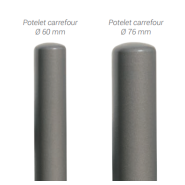 Potelet carrefour à chaînes - finition galva - Ø60 ou Ø76mm - 3 finitions disponibles_5