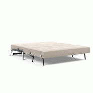 Innovation Living - Canapé design convertible Cubed 02 Chrome 160 en tissu Blida Sand Grey - Couchage 160x200 cm_5