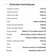 Benne agricole Rollspeed 7136 avec suspension hydraulique optionnelle