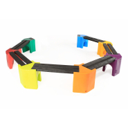 Bancs enfants en forme de cercle - Plastique recyclé, couleurs vives - Modèles 12 et 18 places_5