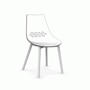 Lot de 2 chaises design JAM W - grège brillant et blanc optique opaque - fabrication italienne_5