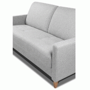 Canapé convertible OGGETTO - Matelas 16 cm - Système express - Sommier lattes 120 cm - Polyuréthane gris clair - Style suédois_5