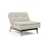 Fauteuil design Dublexo Eik convertible lit 90x115 cm - Pieds chêne naturel - Tissu Mixed Dance Natural_5