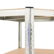 Vidaxl étagère d'angle à 4 niveaux argenté acier et bois d'ingénierie 152851_5