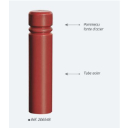 Borne inox - tube en acier inoxydable 304 brossé Ø 154 et 220 mm - épaisseur 2 mm - pommeau inox brossé_5