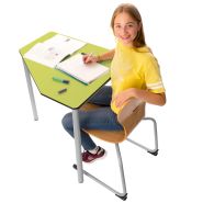 Chaise scolaire piètement luge - Chaise d'école avec coque en bois - EWS.4_5
