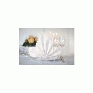 Serviettes de table 2 plis 48x48cm dunis elegance lily blanc hps- paquet de 40_5