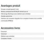 Groupe électrogène Technic 15000TA AVR C5 - Kohler - Triphasé - Puissance max 11,50 kW / 14,40 kVA - 400V_5