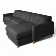 Canapé d'angle Norway - Matelas 16 cm - Système express - Sommier lattes Renatonisi - Tweed gris graphite_5