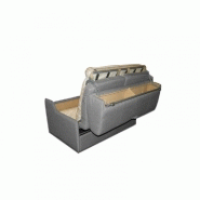 Canapé lit convertible 4 places Luna - ouverture express 160 cm - tweed gris - matelas 16 cm_5