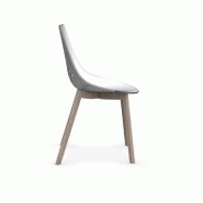 Lot de 2 chaises design Jam W - Transparent et bicolore - Piétement en frêne naturel - Fabrication italienne_5