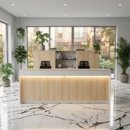 Bureau d'Accueil 2 Personnes LED Eira | Mobel Linea - Oui, 364, Blanc/ acacia clair_5