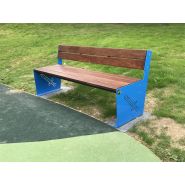 Banc public en acier galvanisé et bois mélèze