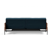 Canapé-lit Splitback Lauge - Innovation Living - Convertible 115x210 cm - Tissu Argus Navy Blue - Accoudoirs noyer_5
