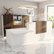 Banque d'accueil Design & Ergonomique : La solution idéale pour Cabinets Médicaux - Blanc, Wenge, Gauche, Oui, 282_0