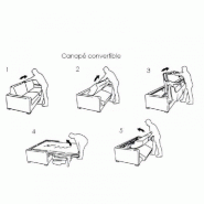 Canapé convertible 3 places MASTER - 140 cm - ouverture express - matelas 18 cm - velours vert_5