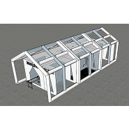 Chaîne de décontamination réalisée sur structure gonflable (démontable) Securotec - HYGIE CDG