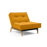 Innovation Living - Fauteuil Splitback Eik convertible en lit 90x115 cm - Pieds chêne naturel - Tissu Elegance Burned Curry_5