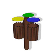 Corbeille tri sélectif 100 % plastique recyclé - FRANCFORT - Volume 55L - Couvercle multicolore_5