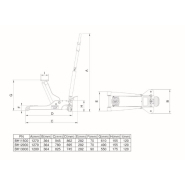 Cric 2 tonnes - Hauteur d'entrée ultra basse 70 mm - BH12000 - Système à double piston_5