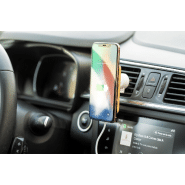 Chargeur support téléphone pour voiture - magnétique en bambou avec chargeur rapide 15W et fixation réglable_5
