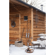 Banc luge en métal marron - assise blanche rembourrée en mousse - design élégant et original_5