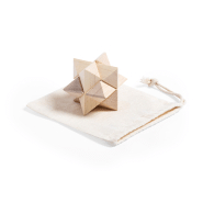 Puzzle magique en bois - Avec pochette en coton et fermeture à cordon - Couleur naturelle - 42g_5