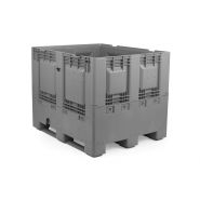 Caisse palette pliable en plastique - 120 x 100 cm - Hauteur 80 à 125 cm - Capacité 681 à 1174 litres - Fond et parois pleins ou ajourés_6