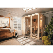 Cabine de sauna 194x175x199 en épicéa avec poêle HARVIA VEGA 8KW à commande déportée_5
