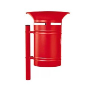 Corbeille publique Vanoise - 40 Litres - Acier avec pied latéral cintré - Verrouillage par serrure et clé triangle_5
