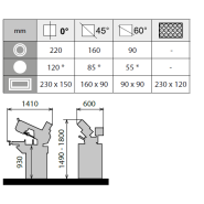 Scie à ruban Metallkraft BMBS 220 x 250 H-G - hydraulique - coupe angulaire de métaux jusqu'à +60°_5