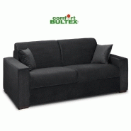 Canapé convertible VOLOUTO - Matelas Comfort BULTEX® 140x195 cm - Sommier lattes RENATONISI - Velours gris graphite_5