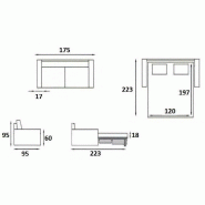 Canapé convertible 2-3 places Excellence - Matelas memory 18 cm inclus - Ouverture express 120x197 cm - Polyuréthane rouge_5