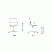 Fauteuil de bureau Serenity - Structure en acier chromé - Simili-cuir et mécanisme basculant_5