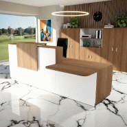Bureau d'accueil ergonomique et Design Delta - Droite, Blanc, Oui, 262, Acacia foncé_0