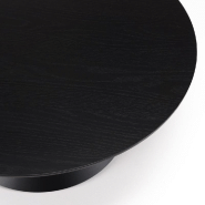 Table basse ronde noire DILA 78 cm - pieds coniques en fer - design moderne et robuste_5