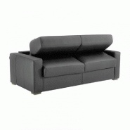 Canapé lit Dreamer Express - Sommier à lattes - Matelas 16 cm - Cuir vachette gris_5