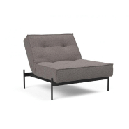 Fauteuil convertible design SPLITBACK - Innovation Living - Mixed Dance Grey - Couchage 90x115 cm - Pieds en acier noir mat_5