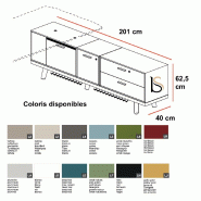 Bureau d'angle Rail en bois- Bralco. - 200, Droite, Chêne blanc_5