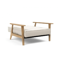 Innovation Living - Fauteuil design Splitback Frej 531 Bouclé Off White - Convertible lit 90x115 cm avec accoudoirs en chêne clair_5