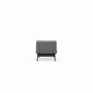 Fauteuil design convertible Dublexo Eik Innovation Living - tissu gris Twist Charcoal - couchage 90x115 cm - piétement chêne teinté noir_5