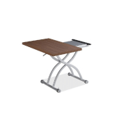 Table relevable extensible HIRONDELLE compacte finition noyer 100 x 57/114 cm_5