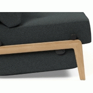 Canapé design convertible Cubed Wood 02 - Lit 160x200 cm - Tissu bouclé Black Raven - Innovation Living_5