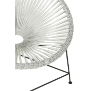 Fauteuil design AGAFI - rotin blanc - forme œuf - utilisation intérieure et extérieure_5