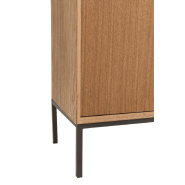Buffet bas design BOZA - 2 portes, 3 tiroirs en bois naturel massif avec étagères - Style industriel classique_5