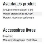 Power HX 7500 T C5 groupe électrogène Kohler - Gamme INTENS - Puissance max 5,70 kW / 7,10 kVA - 50 Hz_5