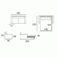 Canapé convertible express Excellence Renatonisi - Matelas Memory 18cm inclus - Cuir vachette taupe_5
